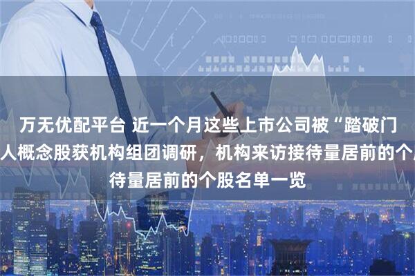万无优配平台 近一个月这些上市公司被“踏破门槛”！机器人概念股获机构组团调研，机构来访接待量居前的个股名单一览